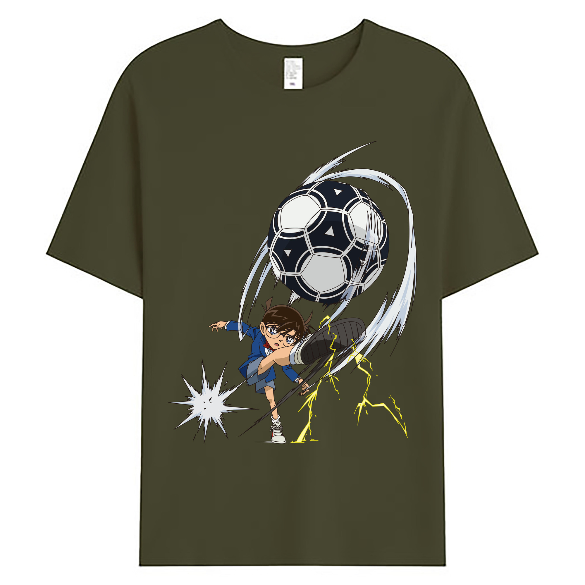（画像用） 名探偵コナン 江戸川 コナン Detective Conan Conan Edogawa 綿100％ メンズ半袖Tシャツ｜肌触りやわらか＆通気性